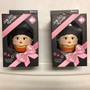 2- Squid Games YOUNG-HEE DOLL Bitty Boomers Speakers TWO Speakers bundled  NIB
